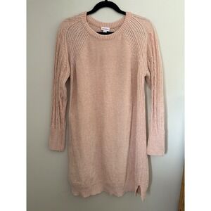 LuLaRoe Sweater Mini Dress Chenille Women's Med Pink Cable Knit Long Sleeve Cozy